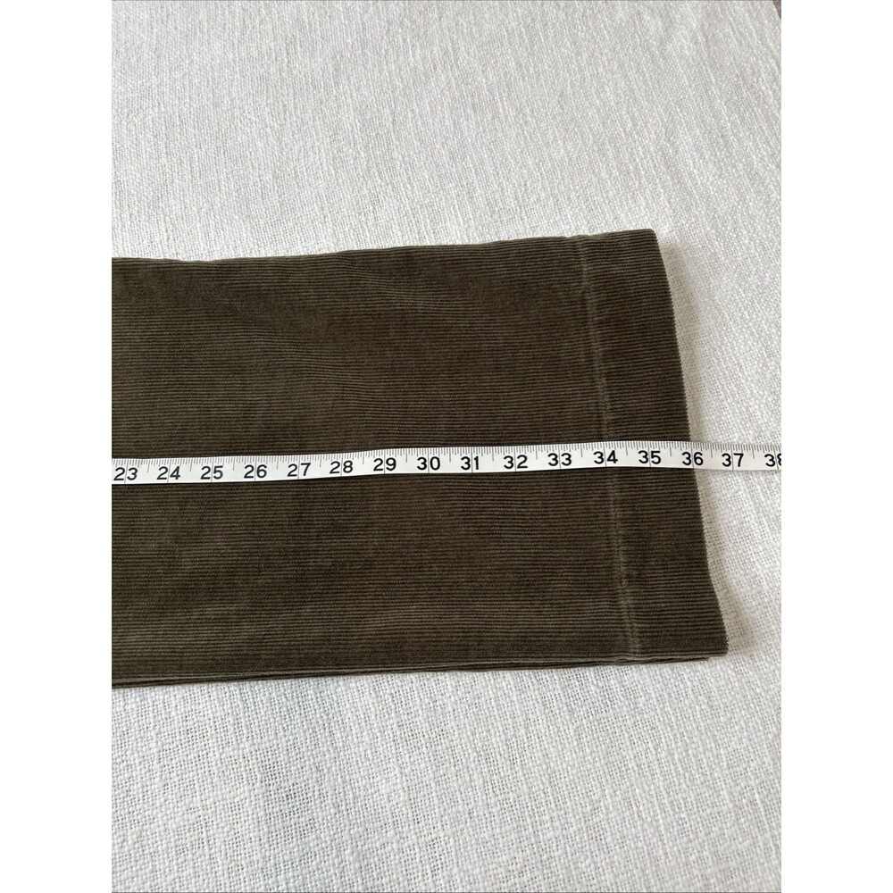 Quince Stretch Corduroy Cropped Wide Leg Pants Olive Green Patch Pockets Size 4 - Picture 10 of 14